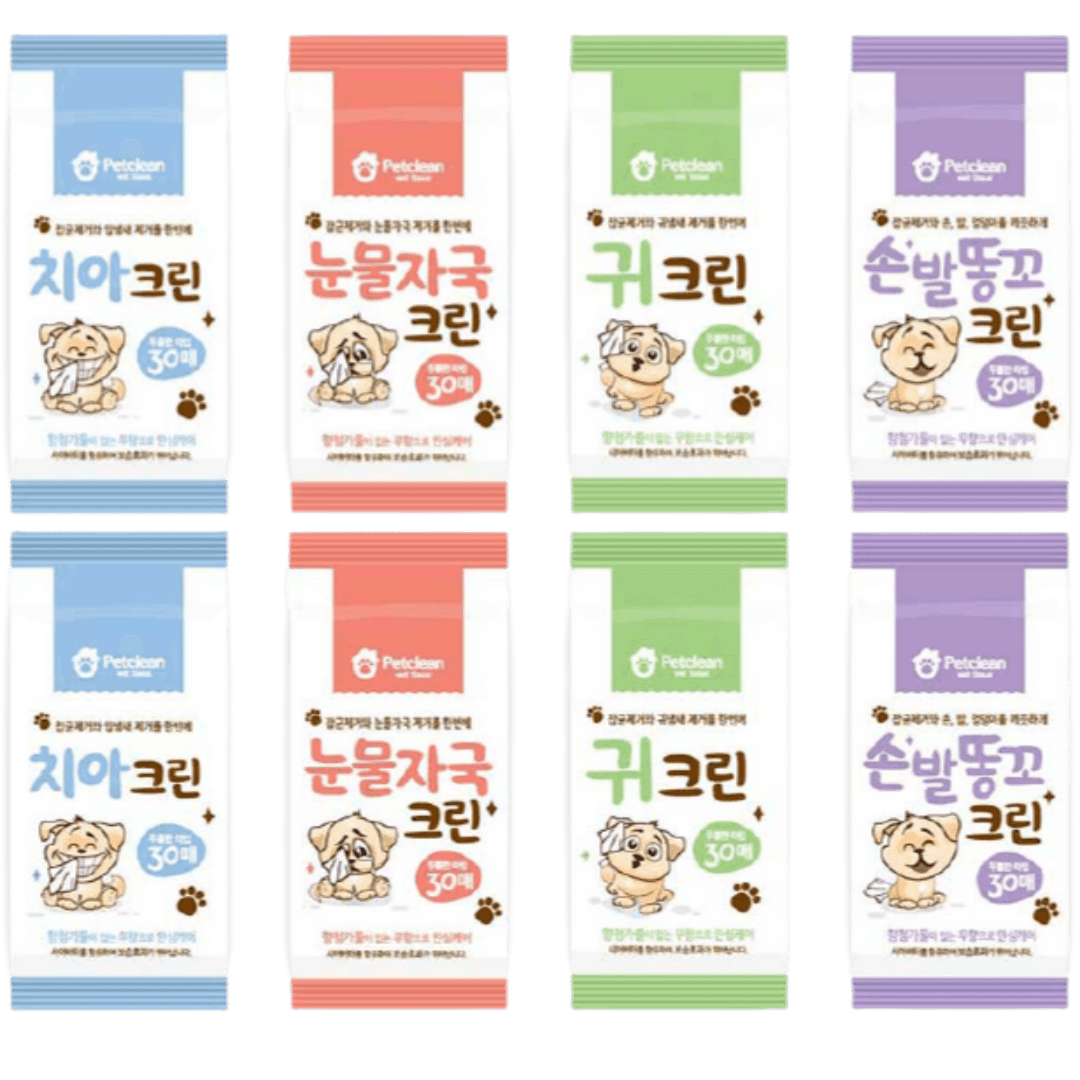 펫크린 기능성 세정물티슈4종
